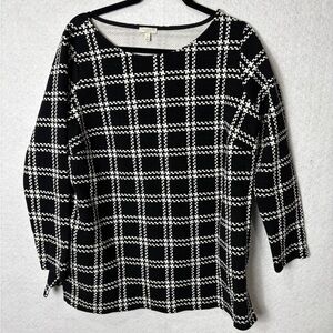 Talbots Plus Black and White Tunic 1X